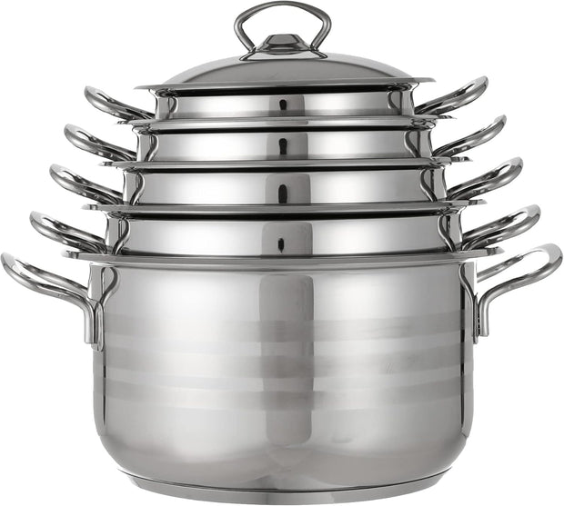 Aboud Original Cookware Set with Steel Handle (Adil) - 10 Pieces (16-28 cm) 