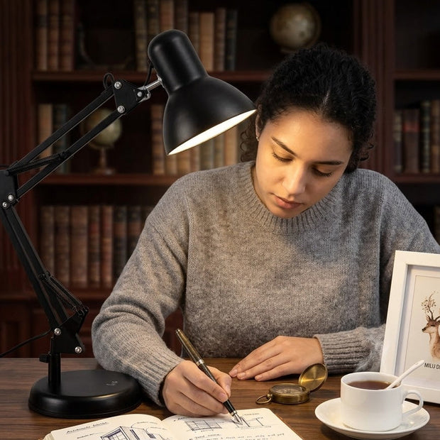 اباجورة مكتب هندسية بقاعدة لون اسود