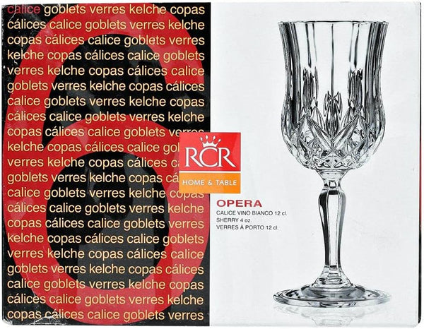 ار سى ار طقم كاس اوبيرا 6ق 230 مل - RCR Opera Glass Set, 6 Pieces, 230ml