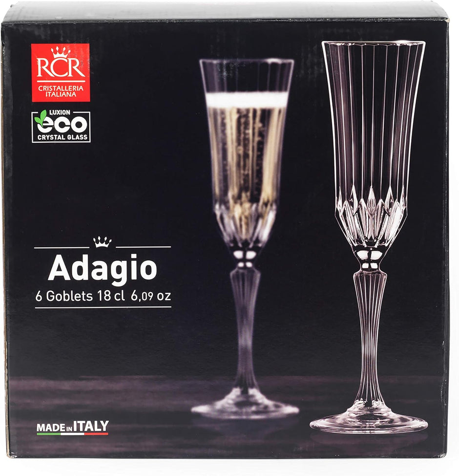 ار سى ار طقم كاس اداجيو 6ق 180 مل - RCR Adagio 6-piece 180 glass set