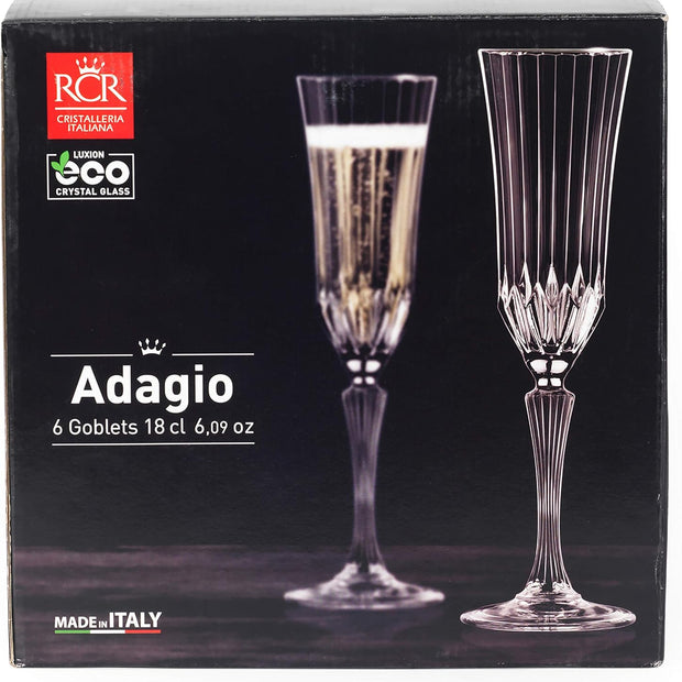 ار سى ار طقم كاس اداجيو 6ق 180 مل - RCR Adagio 6-piece 180 glass set