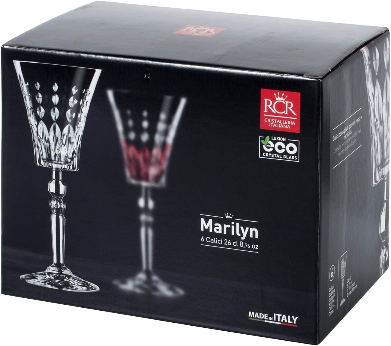ار سى ار طقم كاس ماريلن 6ق 260مل - RCR Marlin 6-piece 260ml glass set