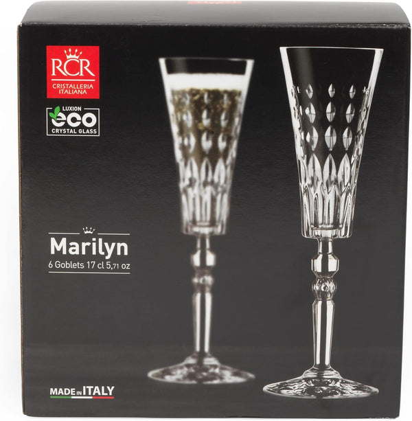 ار سى ار طقم كاس ماريلن 6ق 170 مل - RCR Marilyn 6-piece 170ml glass set