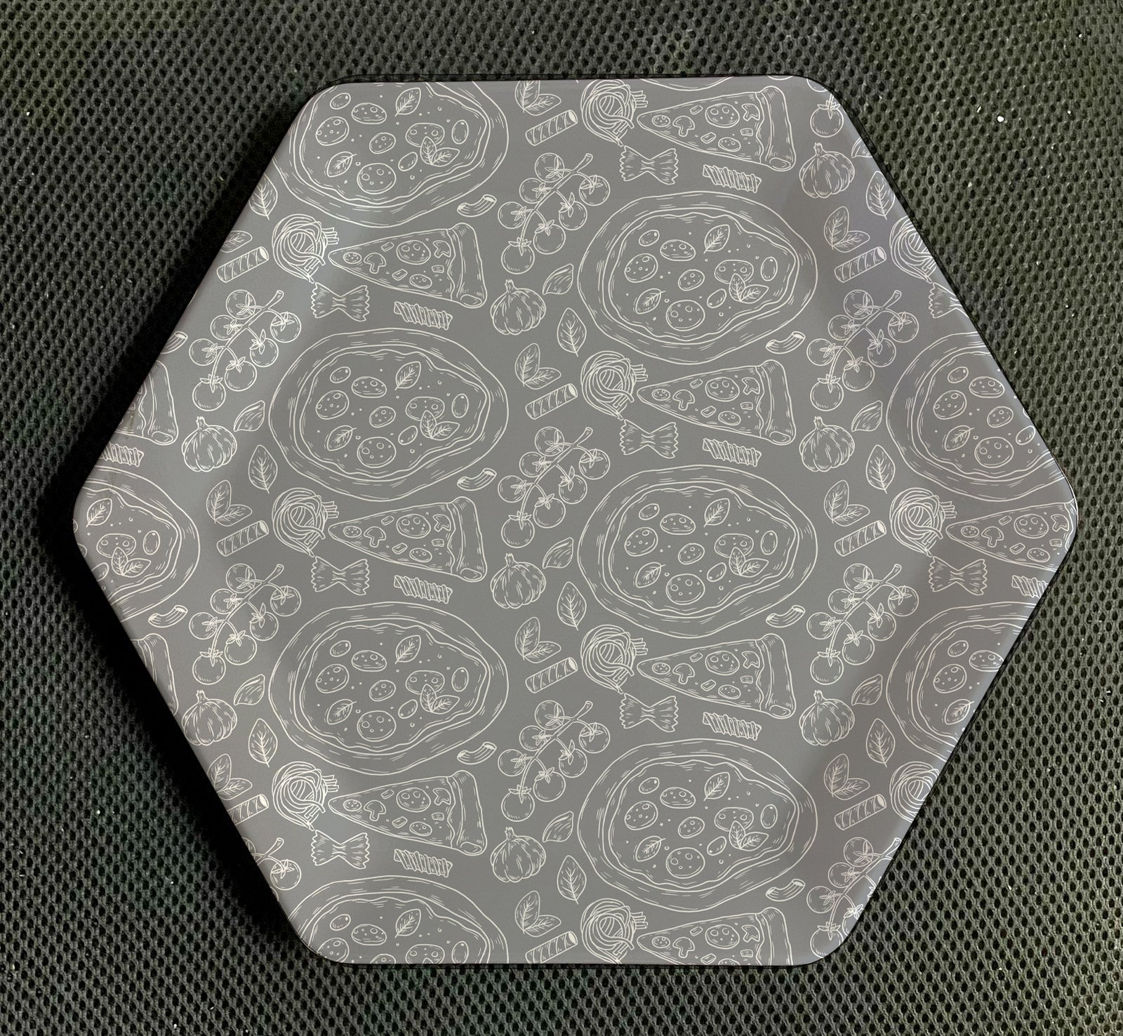 طقم بيتزا شكل سداسى Pizza Vegetarian Gray