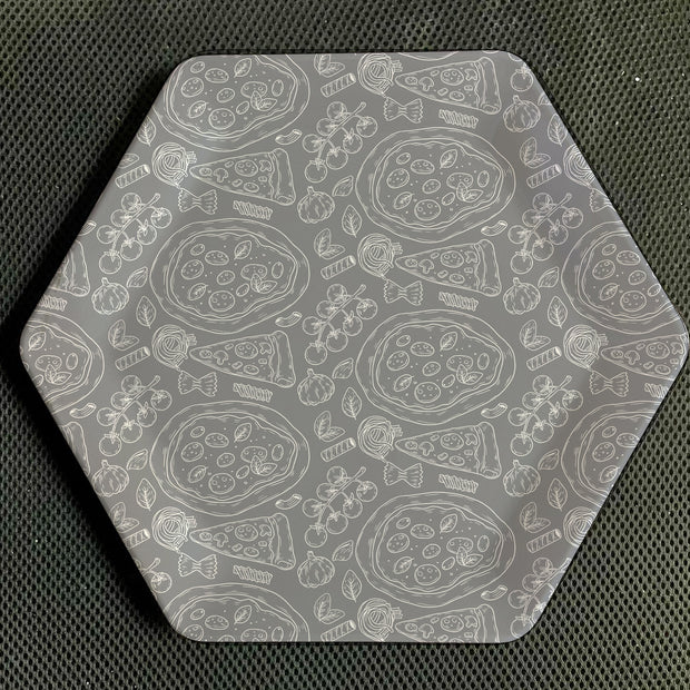 طقم بيتزا شكل سداسى Pizza Vegetarian Gray