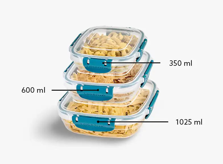 دنيا طقم علب ثلاجة 3ق مربع موديل 30828