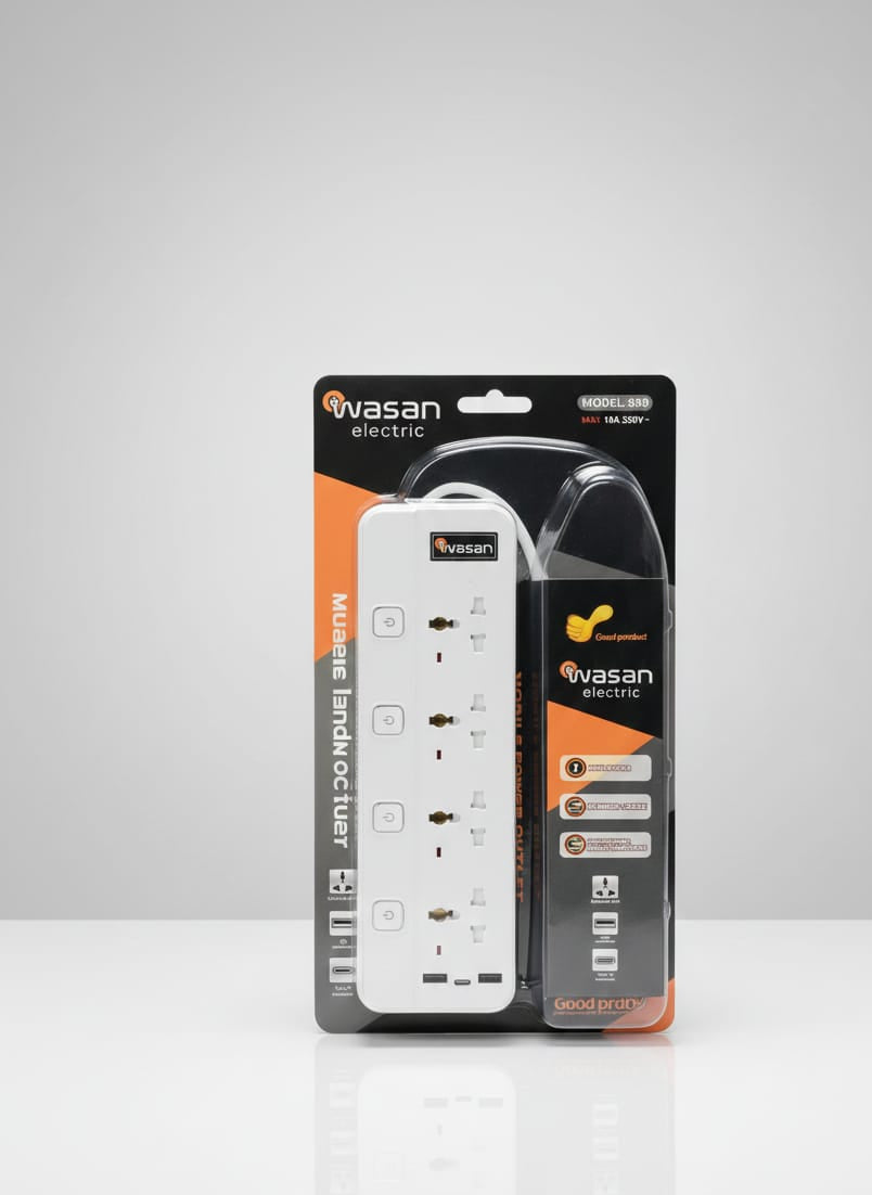 مشترك 4 عين MK & 2 USB & 1 Type C WASAN 899