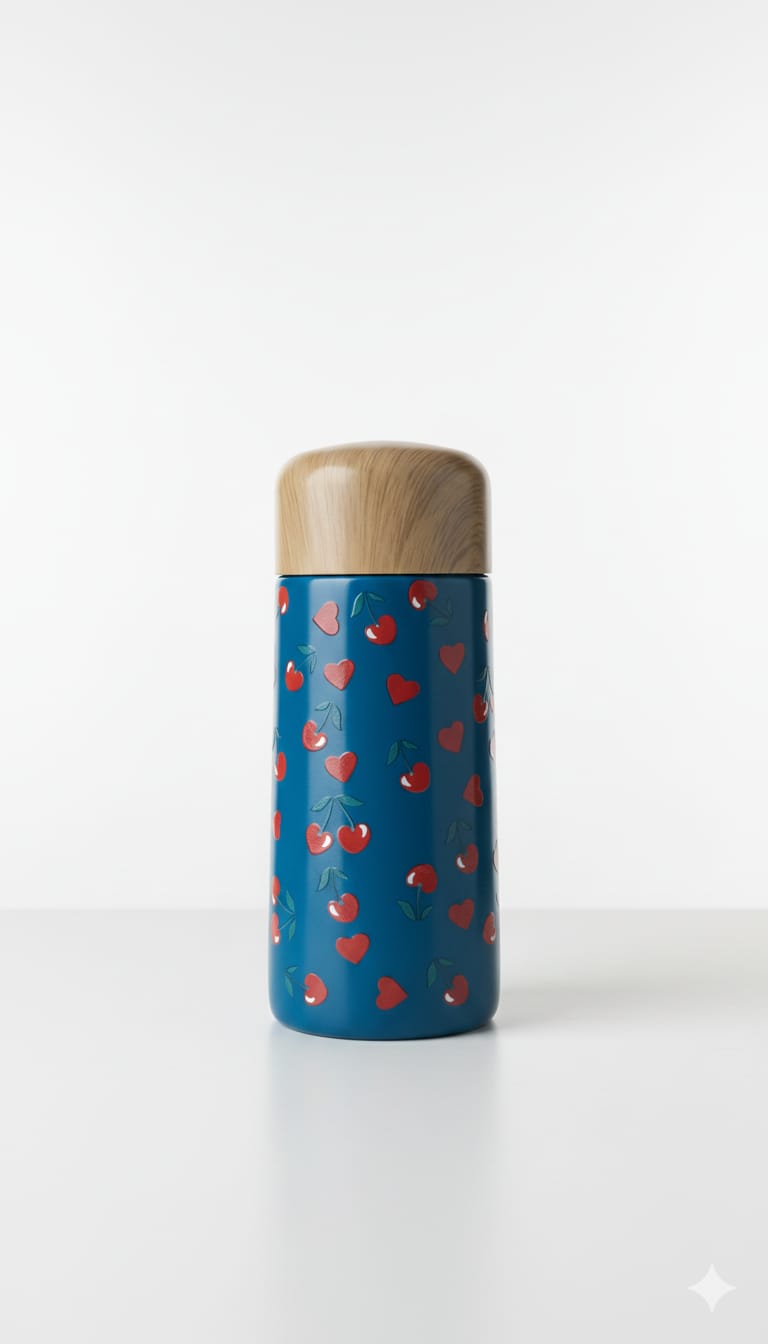 مج قهوة حرارى رسومات قلوب 150 مل - Pocket Thermos