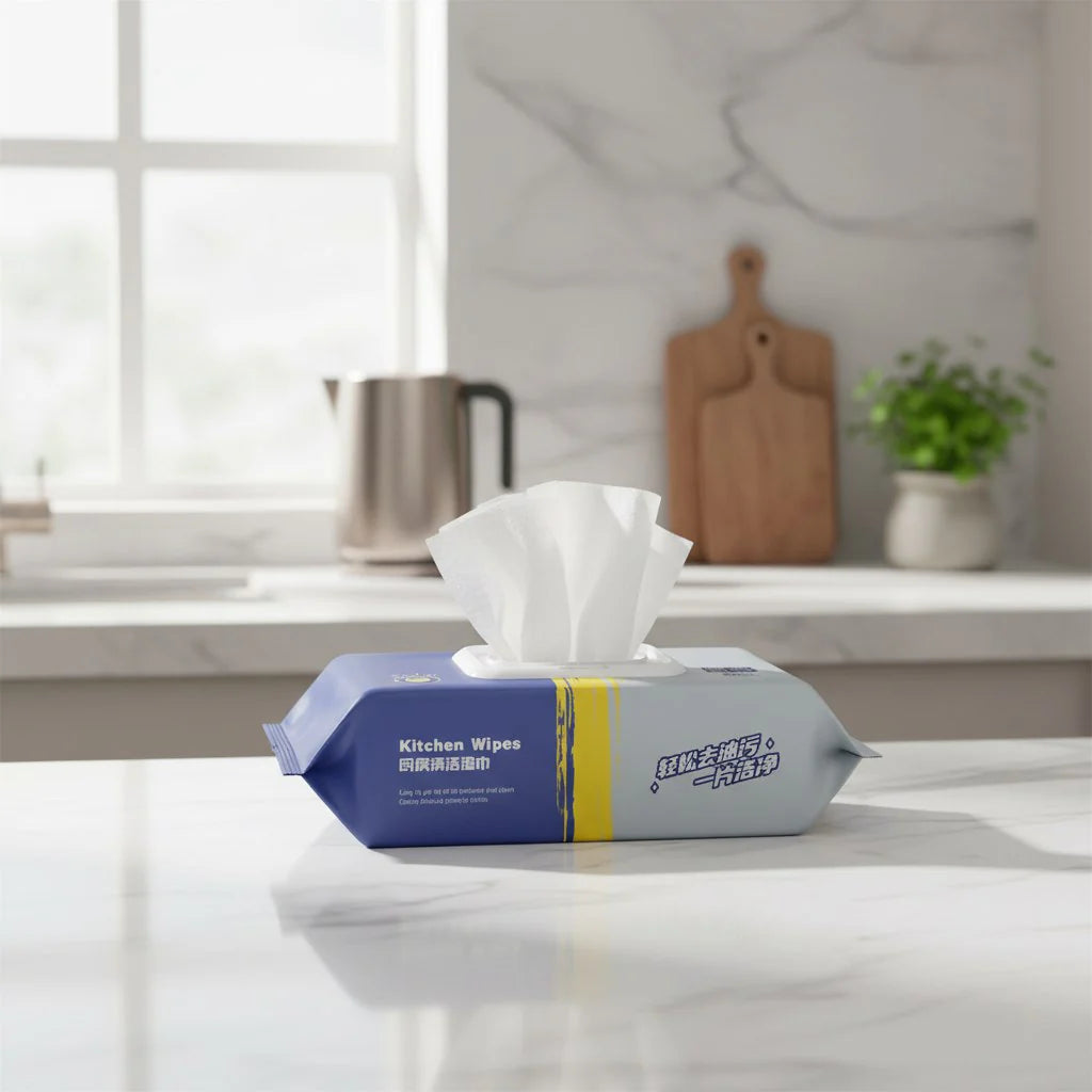Wet wipes for grease removal