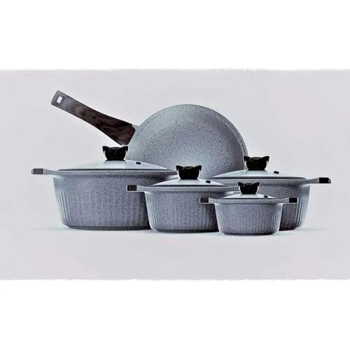 كوكن طقم حلة دايكاست رمادى 9ق