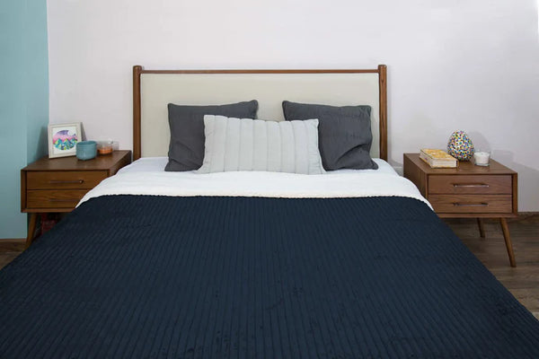 مينترا بطانية مخططة من المايكروفايبر/الشيربا مزدوجة الجوانب (220 × 240)