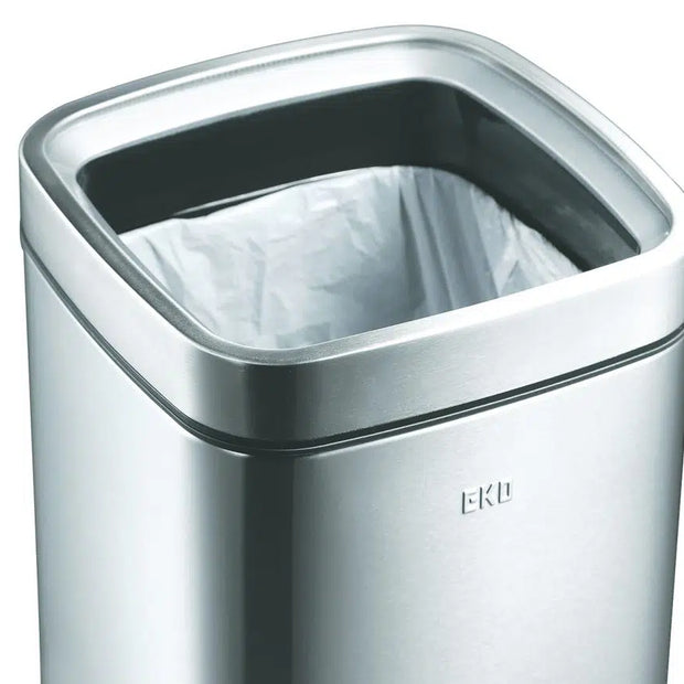 إيكو سلة مهملات سعة 6 لتر مفتوحة من الأعلى - فضي