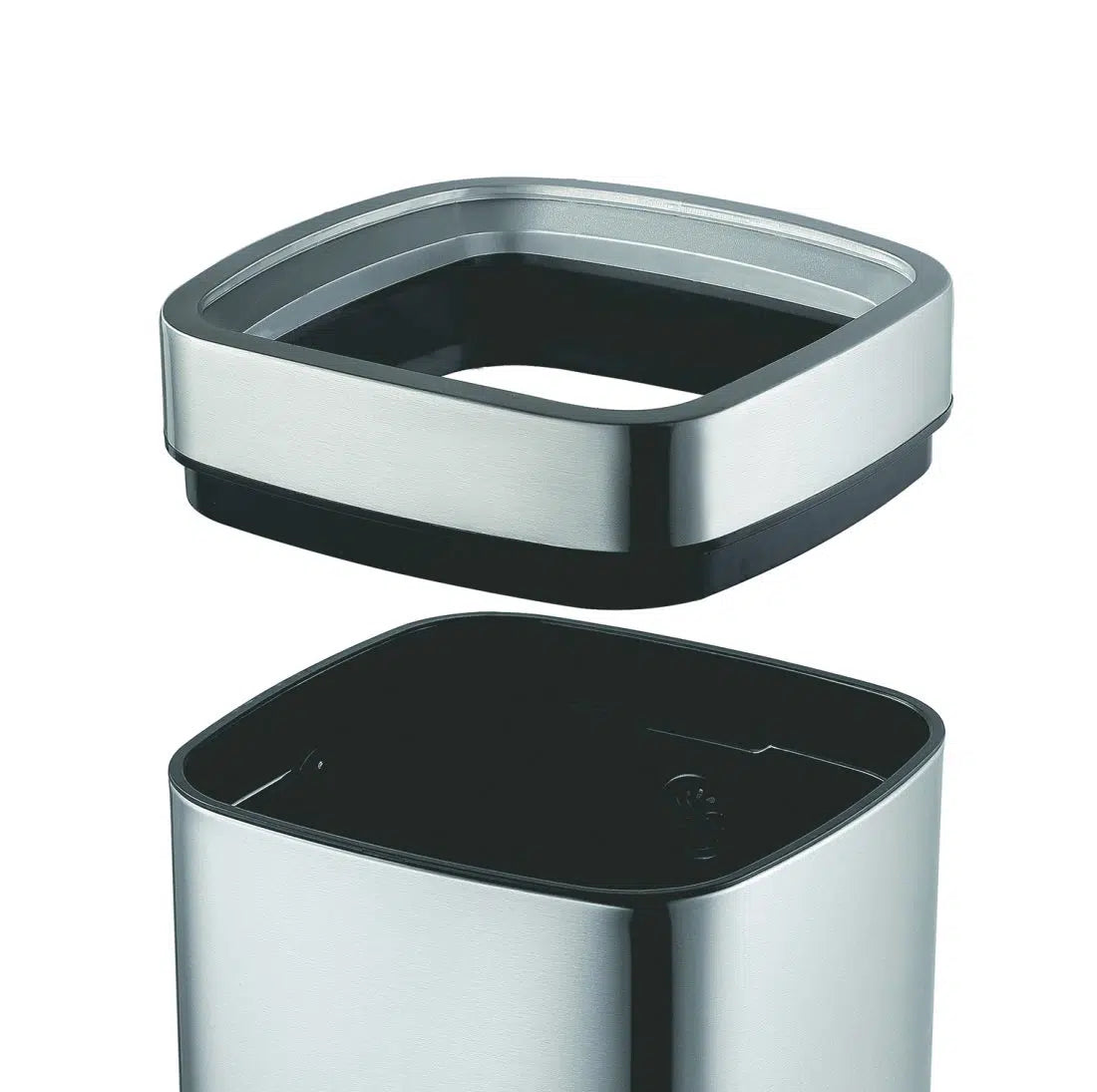 إيكو سلة مهملات سعة 9 لتر مفتوحة من الأعلى - فضي