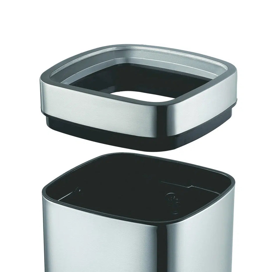 إيكو سلة مهملات سعة 9 لتر مفتوحة من الأعلى - فضي