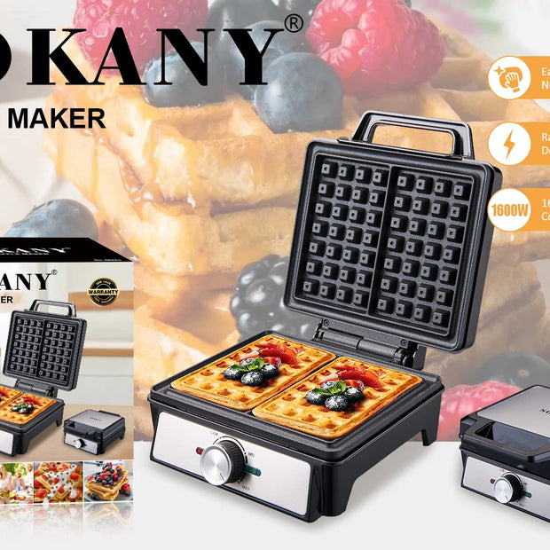 Sokany Waffle Maker 2pcs Volume 1600 Watt Model SK-08025