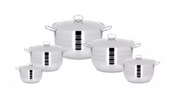 Aboud Original Cookware Set with Steel Handle (Adil) - 10 Pieces (16-30 cm) 