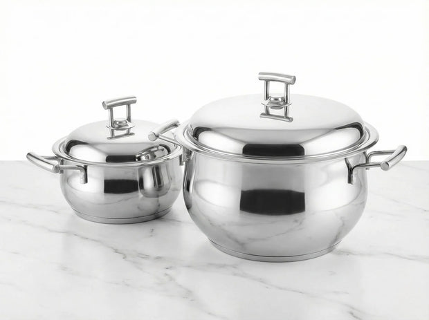 Aboud Stainless Steel Pot with Lid - Sizes from 16 to 30 cm 