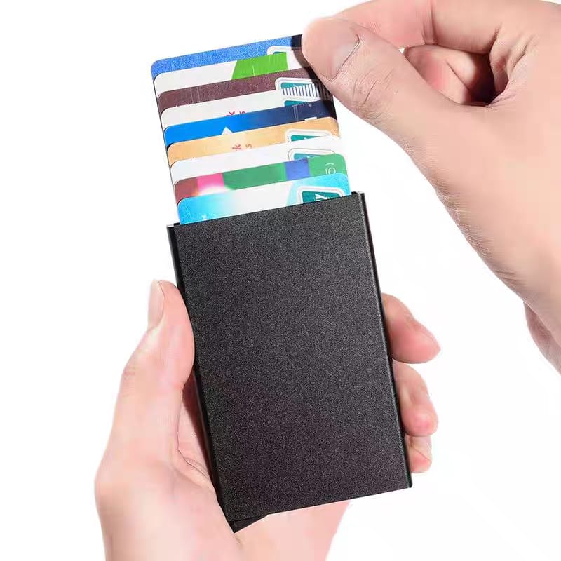 Aluminum Smart Card Holder for Men and Women, 6-Card Capacity