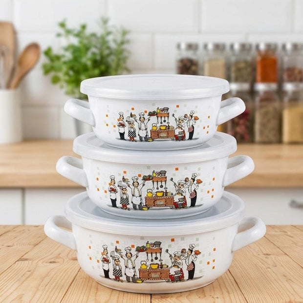 Fatoda 9-Piece Enamel Cookware Set, Model 3634