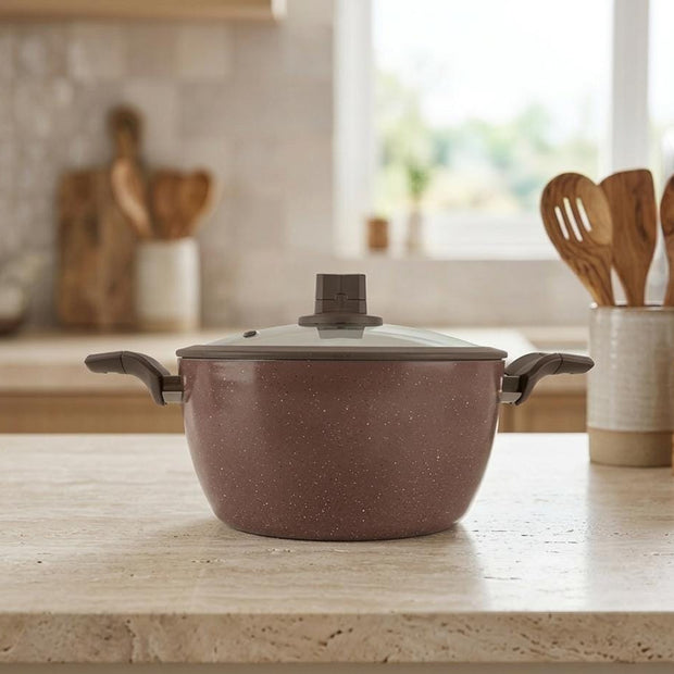 Trueval Premium Granite Pot with Stainless Steel Lid