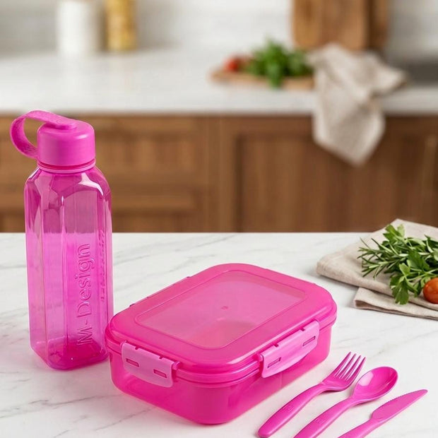 M Design Lunch Box Set 1.6L + 650ml Bottle