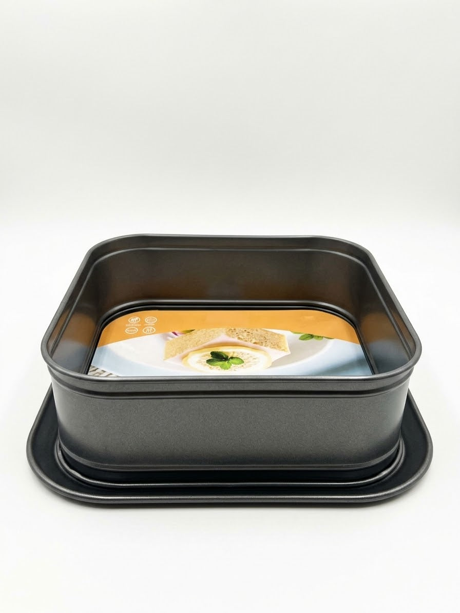 Home Square Cake Mold with Clips, Size 24cm*24cm*7.9cm