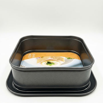 Home Square Cake Mold with Clips, Size 24cm*24cm*7.9cm