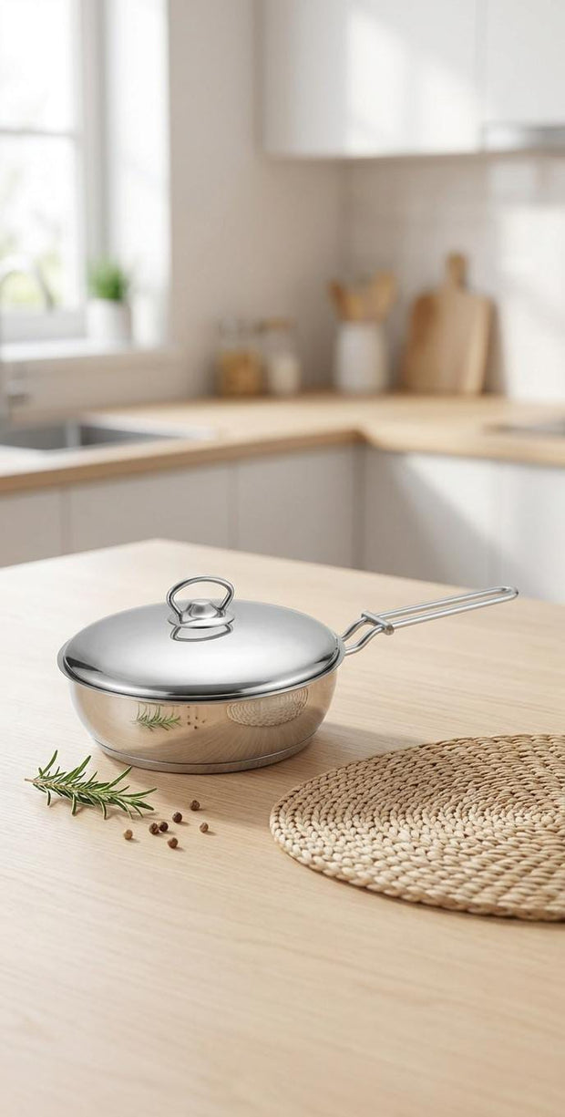 Aboud Stainless Steel Pot with Lid - Sizes from 16 to 30 cm 