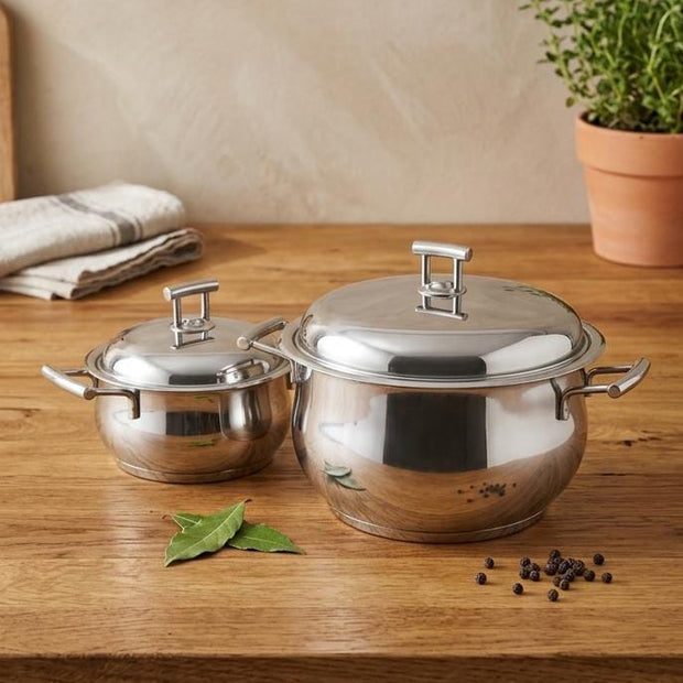 Aboud Stainless Steel Pot with Lid - Sizes from 16 to 30 cm 