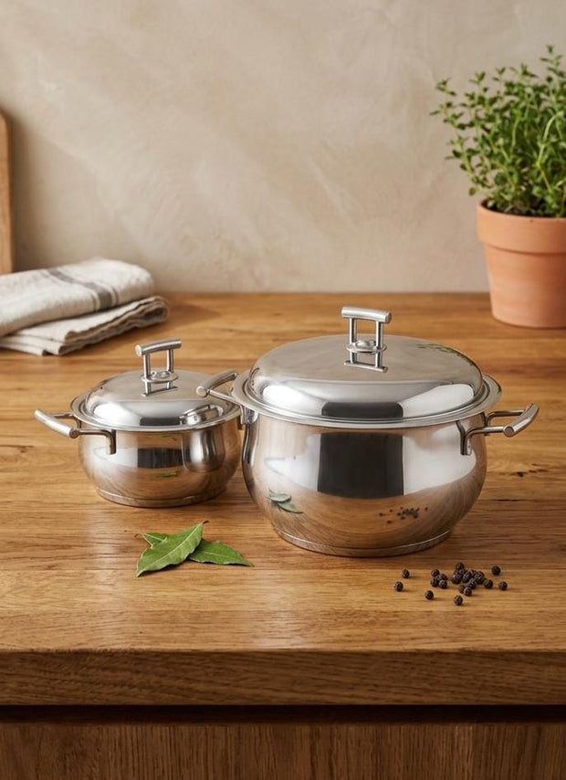 Aboud Stainless Steel Pot with Lid - Sizes from 16 to 30 cm 