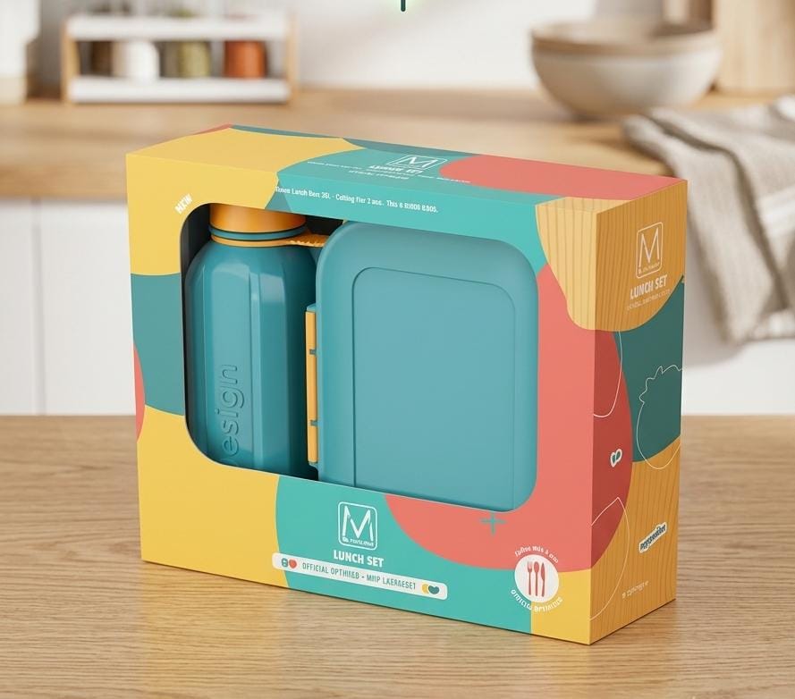 M Design 1.6L Lunch Set + Free Matching Mug