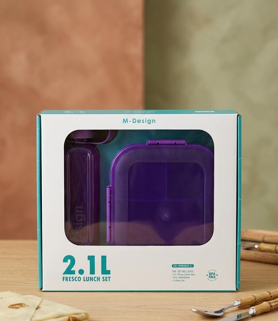 ام ديزاين طقم لانش بوكس 2.1لتر+ زجاجة 800مل - M Design 2.1Lunch Set