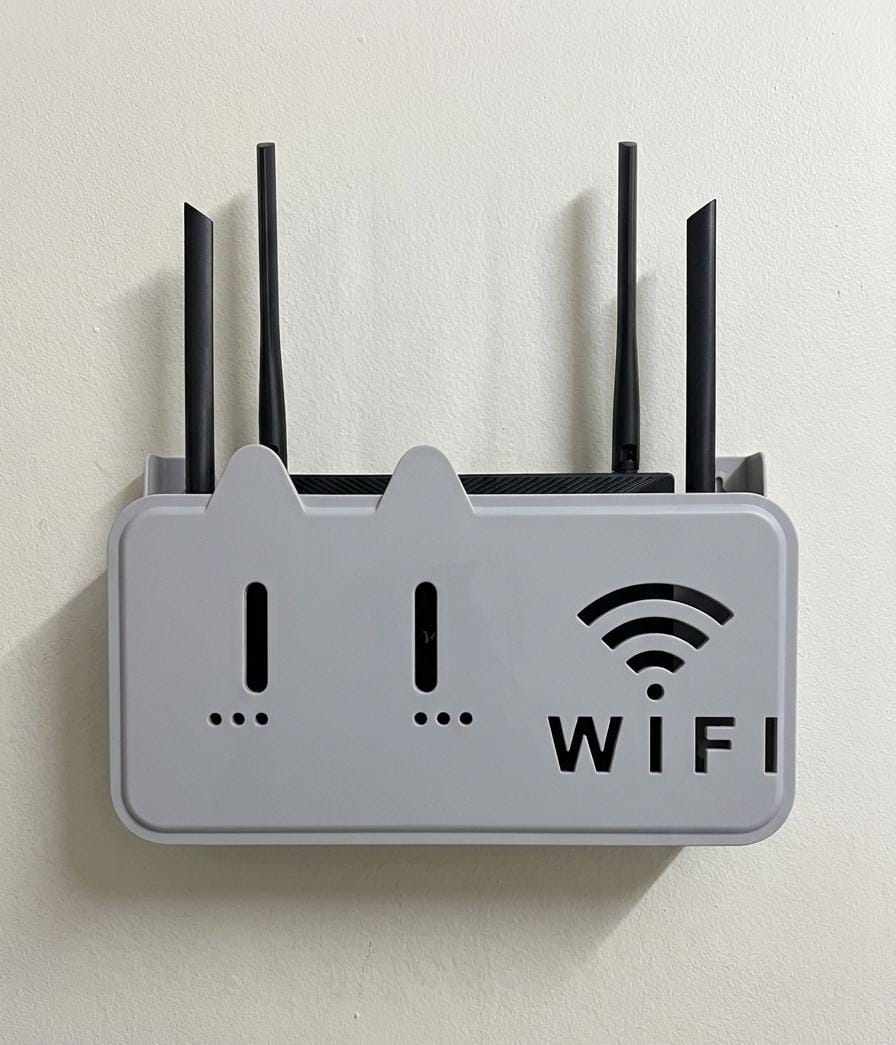 A storage box and wall-mounted bracket for a router