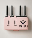 A storage box and wall-mounted bracket for a router