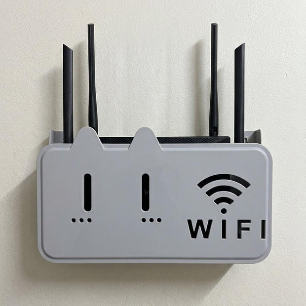 A storage box and wall-mounted bracket for a router