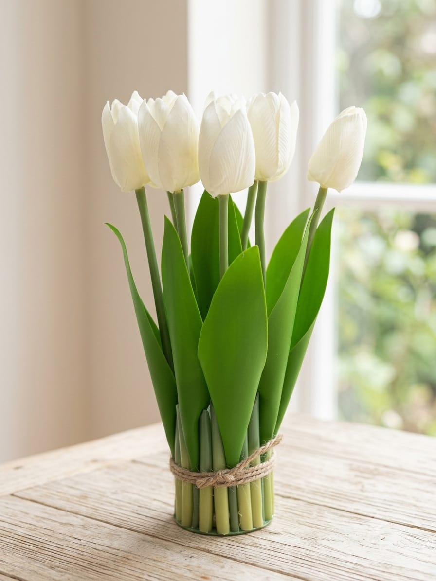 Artificial Tulip Flower Bouquet, 25 cm