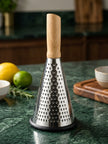 3-in-1 Stainless Steel Grater with Wooden Handle