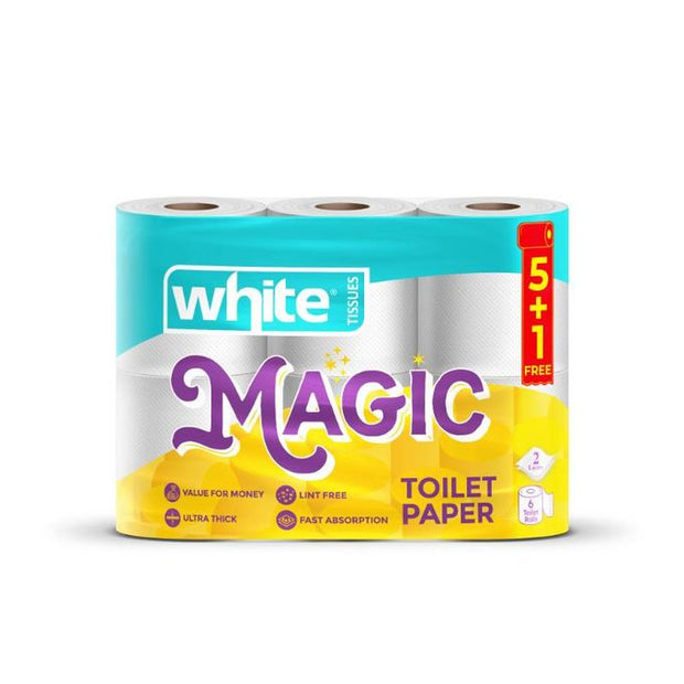 White Magic Toilet Tissue 6 Rolls