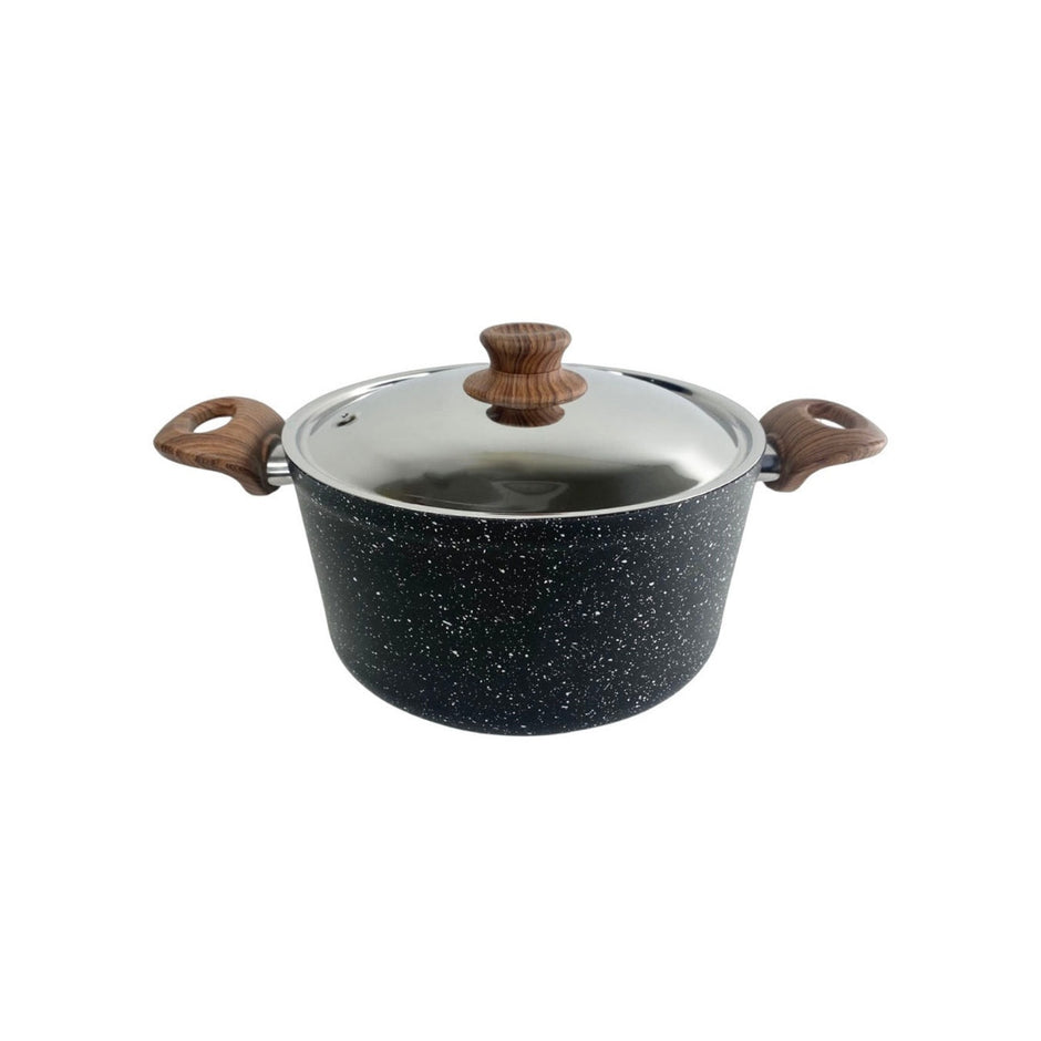 هومى بلس حلة جرانيت بغطاء ستانلس 18:28 سم