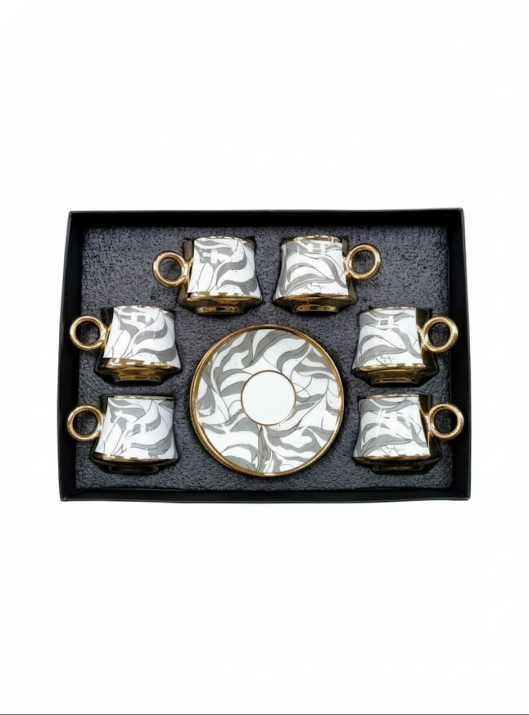 طقم فنجان قهوة بالطبق 6ق موديل 7/2