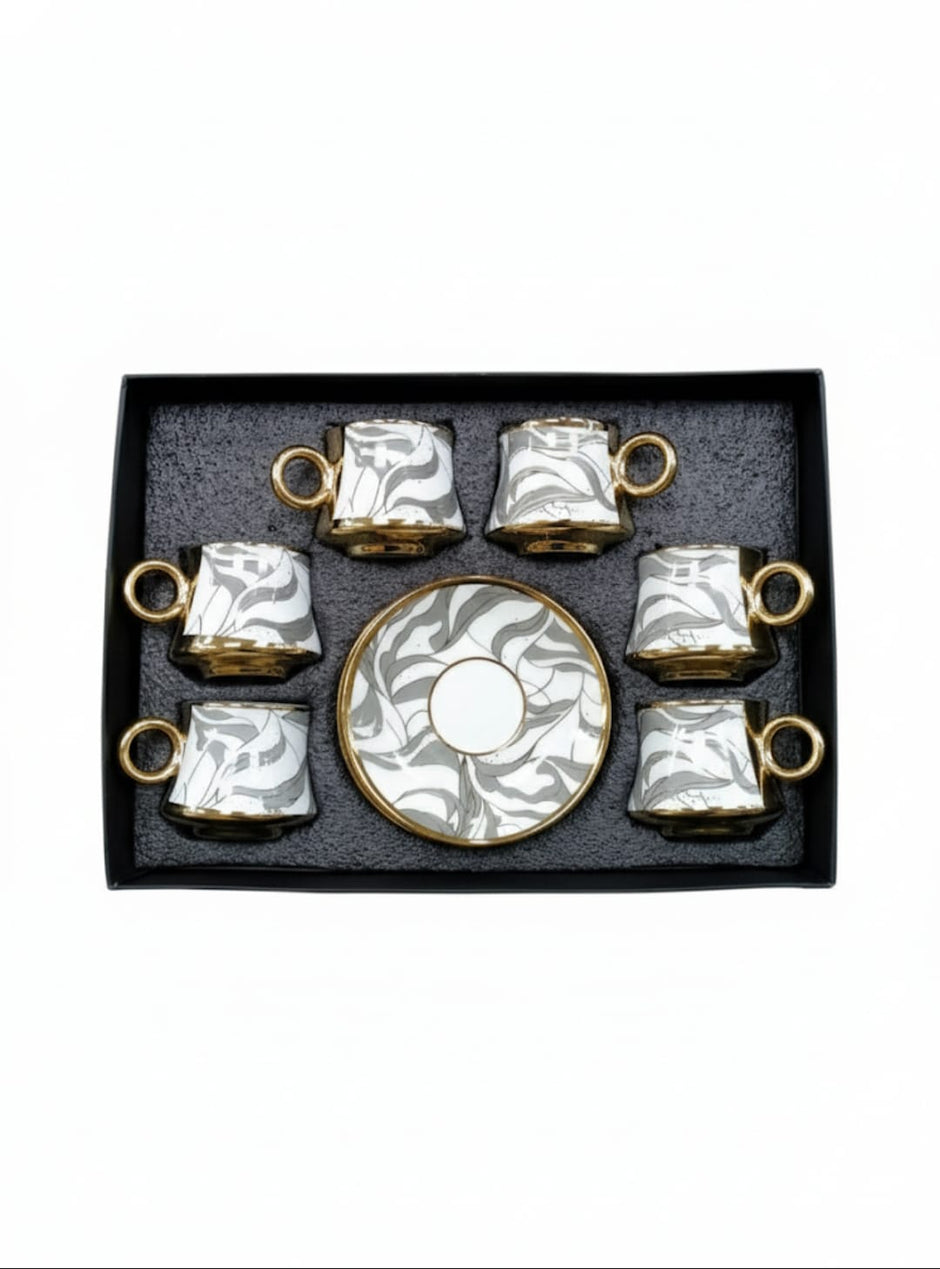 طقم فنجان قهوة بالطبق 6ق موديل 7/2