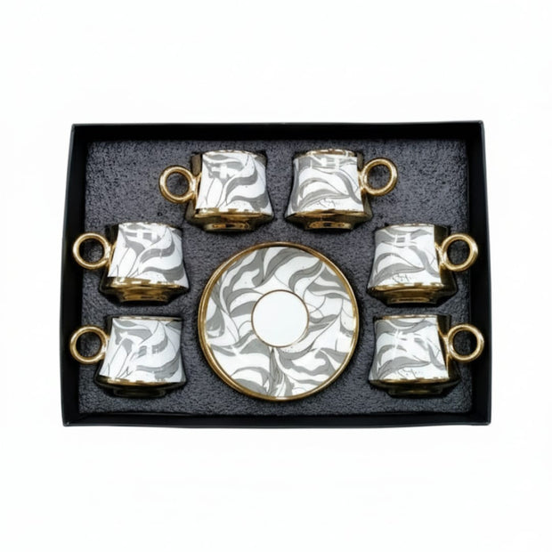 طقم فنجان قهوة بالطبق 6ق موديل 7/2