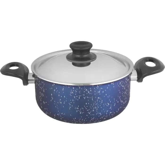 Trufal Premium Granite Pot Blue Stainless Steel Lid Sizes (18:28 cm)