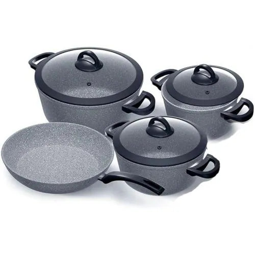 Coken Granite Pot Set, 7-Piece, Grey