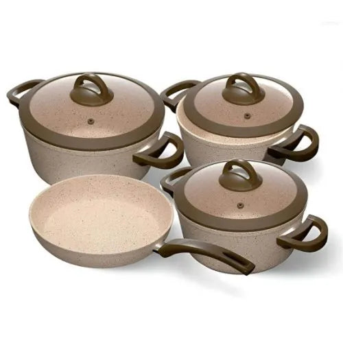 Koken Granite Pot Set, 7-Piece, Beige
