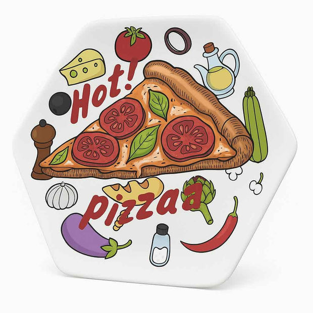 طقم بيتزا شكل سداسى Pizza Design Off white