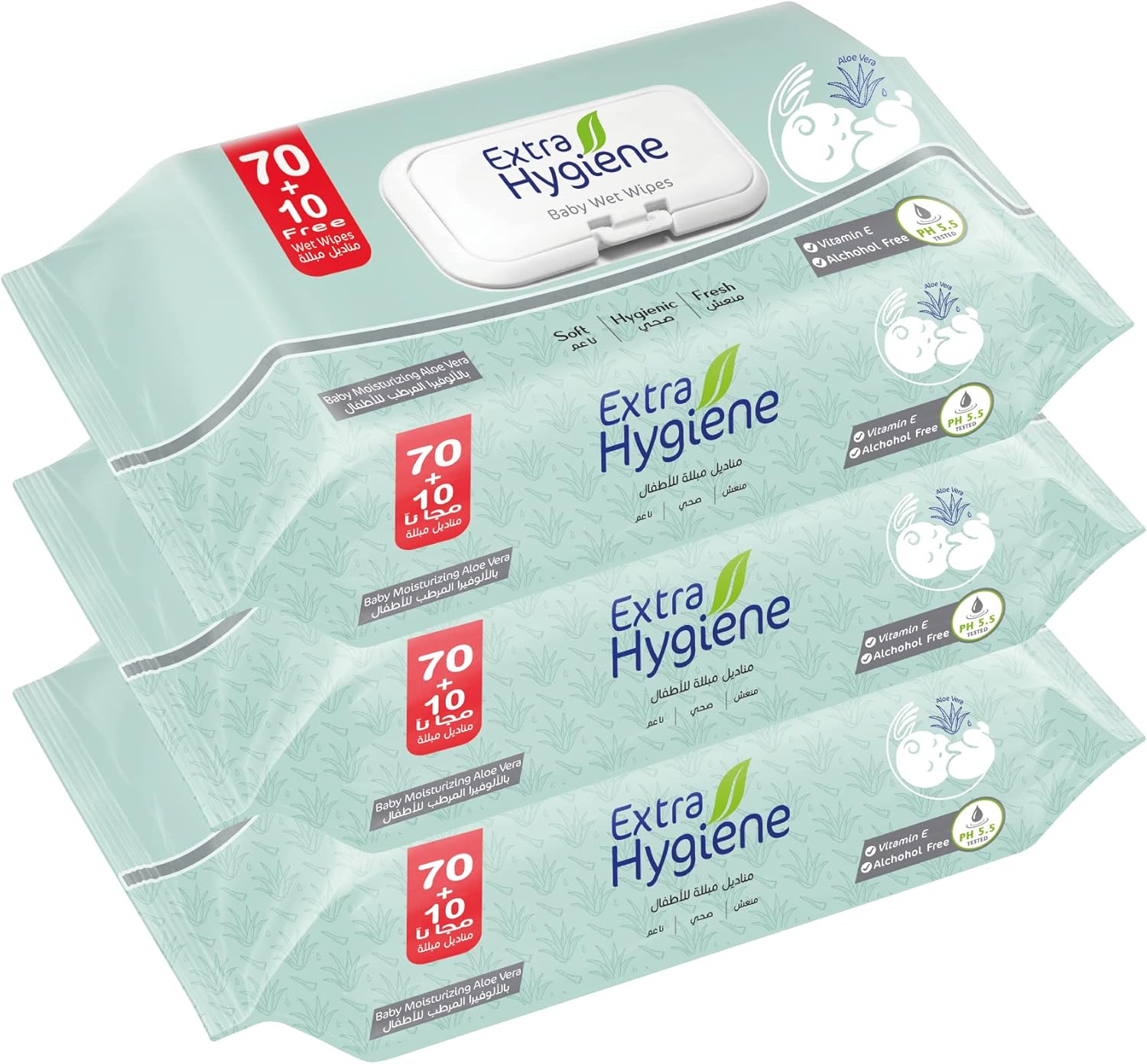 Hygiene Cool Water Wet Wipes 3 Pack 40 Wipes