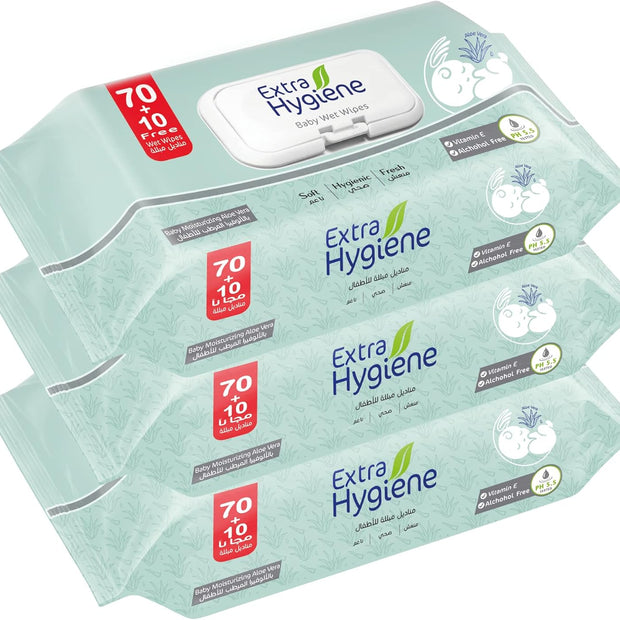 Hygiene Cool Water Wet Wipes 3 Pack 40 Wipes