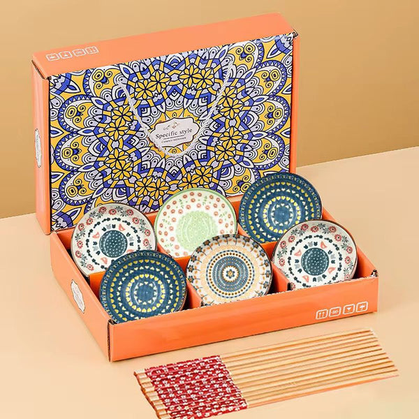 طقم بولات بورسيلين 6 قطعة رسومات مختلفة موديل SH-1540