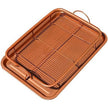Copper Roasting Pan with Oil Draining Rack 30*20 cm